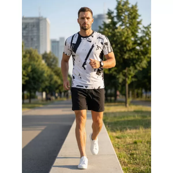  Moška premium funkcionalna majica s kratkimi rokavi ALTISPORT VOJ/ALM079TR01 ČRNO-BELO 