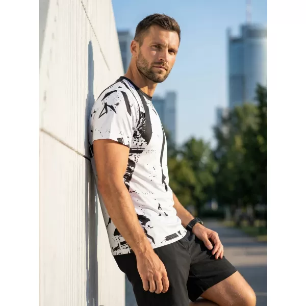  Moška premium funkcionalna majica s kratkimi rokavi ALTISPORT VOJ/ALM079TR01 ČRNO-BELO 