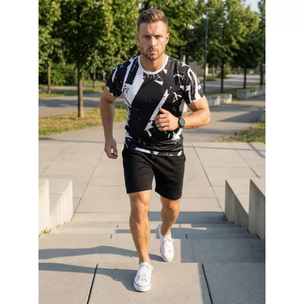  Moška premium funkcionalna majica s kratkimi rokavi ALTISPORT VOJ/ALM079TR01 ČRNO-BELO 