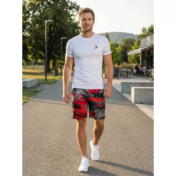  Moške premium funkcionalne kratke hlače ALTISPORT VOJ/ALM014KRA01 ČRNA IN RDEČA 