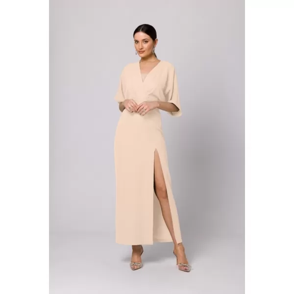  Obleka MAKOVER K163 KREMA 