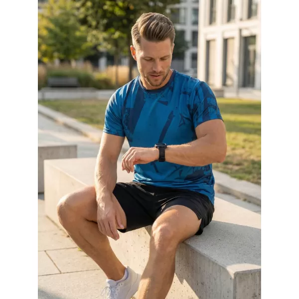  Moška premium funkcionalna majica s kratkimi rokavi ALTISPORT VOJ/ALM079TR01 MODRA 