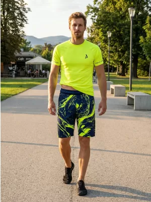 Moške premium funkcionalne kratke hlače ALTISPORT VOJ/ALM071KRA01 MORNARSKO/RUMENA