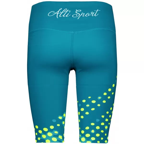  Ženske pajkice nad koleni premium ALTISPORT VOJ/ALW109LEG02 SMARAGDNO/FLUO RUMENA 