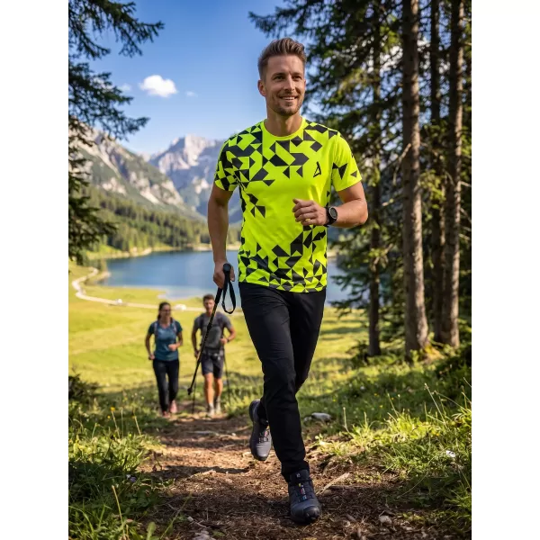  Moška premium funkcionalna majica s kratkimi rokavi ALTISPORT VOJ/ALM108TR01 NEON RUMENA 