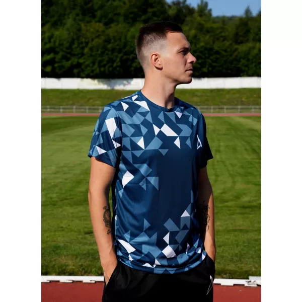  Moška premium funkcionalna majica s kratkimi rokavi ALTISPORT VOJ/ALM108TR01 MORNARSKO BELA 