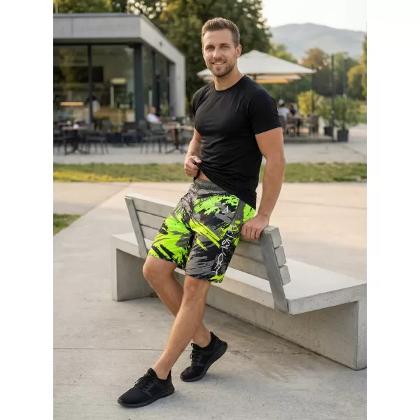  Moške premium funkcionalne kratke hlače ALTISPORT VOJ/ALM014KRA01 ČRNA IN ZELENA 