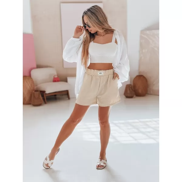  Ženske kratke hlače DSTREET OWN STYLE SY0453 BEŽ 
