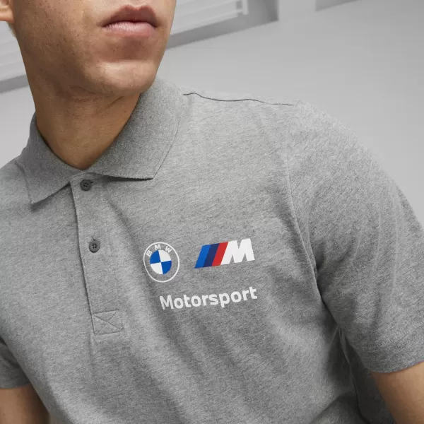 Moška T -majica z ovratnikom PUMA BMW MMS ESS POLO 621312_03 SREDNJA SIVA HEATHER 
