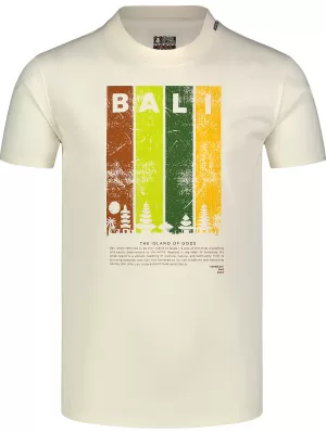 Moška majica s kratkimi rokavi NORBLANC NBSMT8153 KREMNO BELA Nordblanc