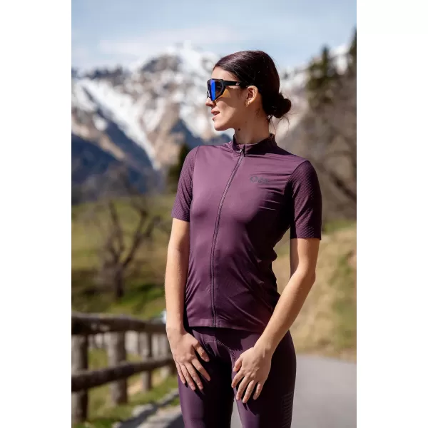  Ženski kolesarski dres NORDBLANC MILE NBSLF8216 TEMNO VIJOLIČNA 