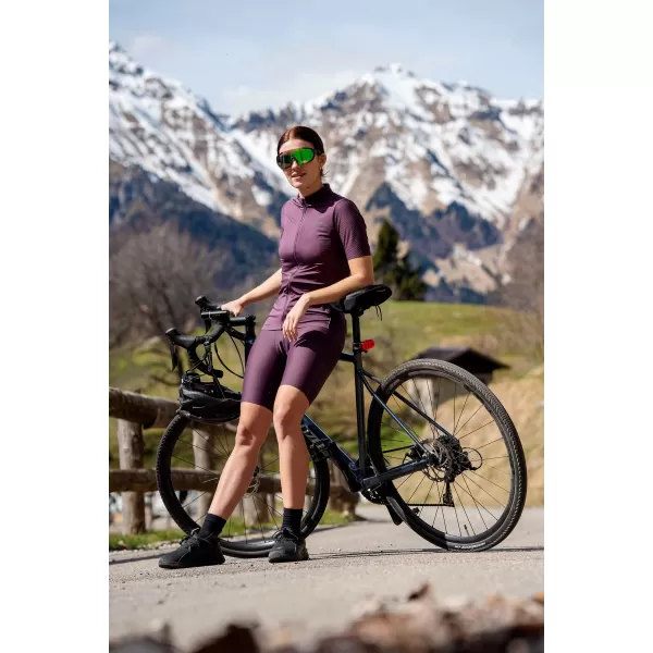  Ženski kolesarski dres NORDBLANC MILE NBSLF8216 TEMNO VIJOLIČNA 