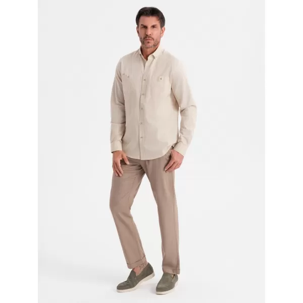  Srajca OMBRE OM-SHCS-0134 SMETANA 