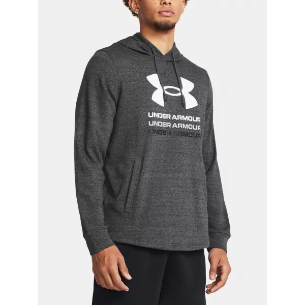  Moški pulover UNDER ARMOUR RIVAL TERRY GRAPHIC HOOD 1386047-025 SIVA 