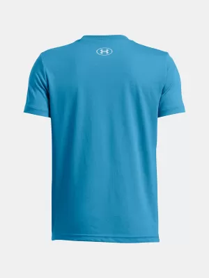 Fantovska majica s kratkimi rokavi UNDER ARMOUR B LOGO WORDMARK SS 1389963-452 MODRA