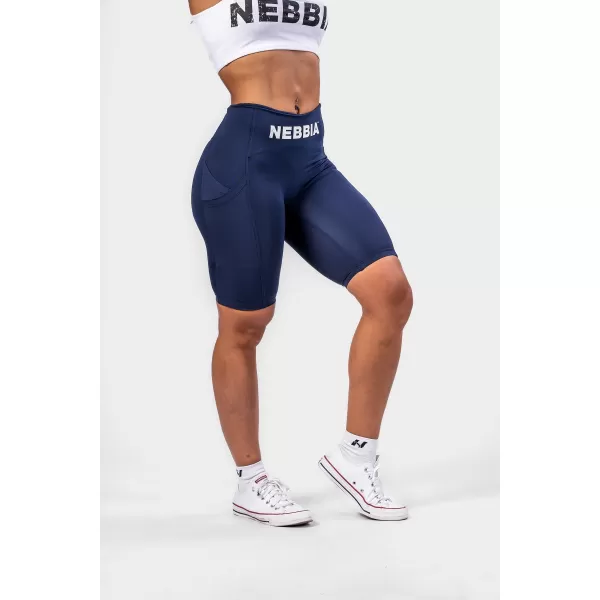  GYM THERAPY 628 TEMNO MODRE kolesarske kratke hlače Nebbia z 10-palčnim visokim pasom 