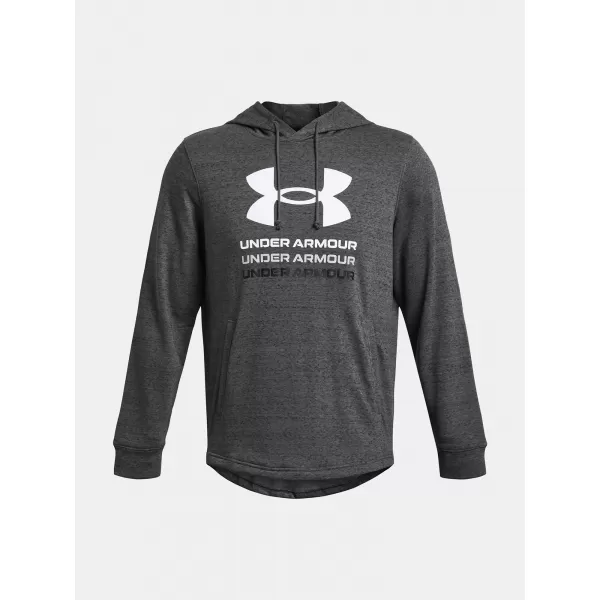  Moški pulover UNDER ARMOUR RIVAL TERRY GRAPHIC HOOD 1386047-025 SIVA 