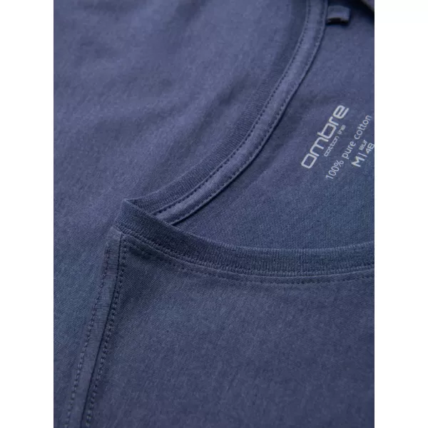  Srajca OMBRE OM-TSBS-0237 MODRA MELANGE 
