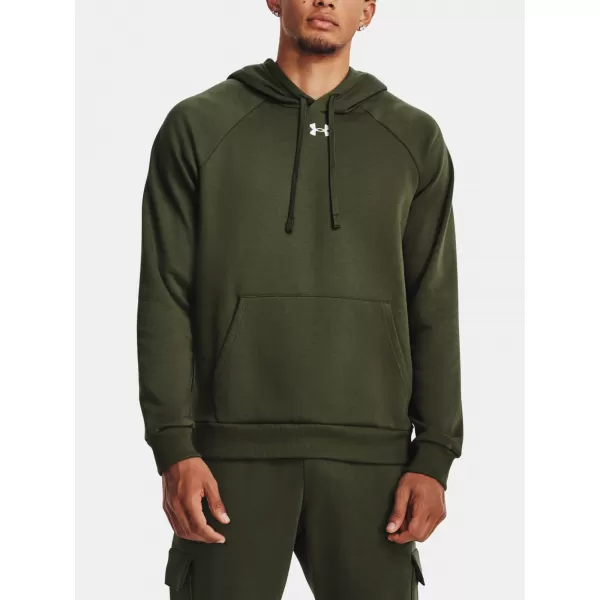  Moški pulover UNDER ARMOUR RIVAL FLEECE HOODIE 1379757-390 ZELENA 
