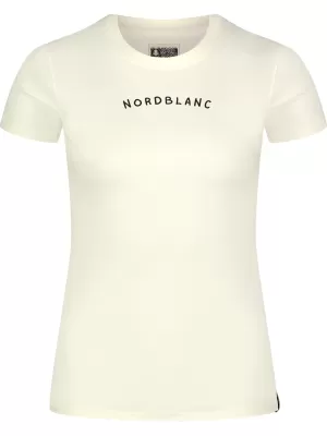 Ženska majica s kratkimi rokavi NORDBLANC INTERSECT NBSLT8179 KREMASTO BELA