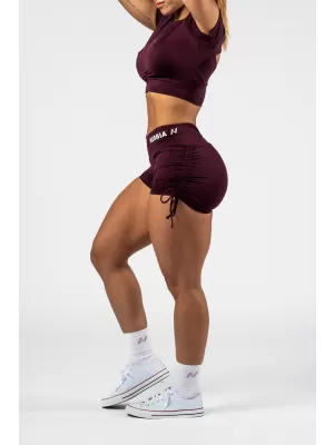Push-up kratke hlače z vezalkami STRONG BEAUTY 429 TEMNO RDEČE Nebbia