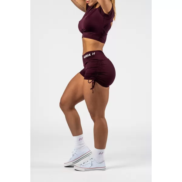  Push-up kratke hlače z vezalkami STRONG BEAUTY 429 TEMNO RDEČE Nebbia 