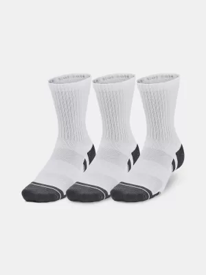 Nogavice UNDER ARMOUR PERFORMANCE COTTON 3P MID 1379530-100 BELA