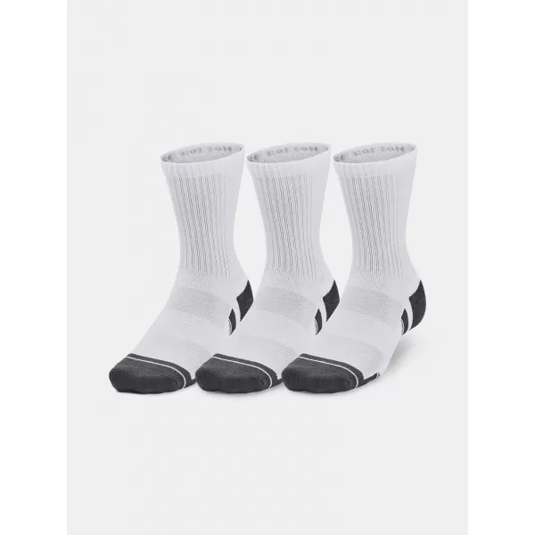  Nogavice UNDER ARMOUR PERFORMANCE COTTON 3P MID 1379530-100 BELA 