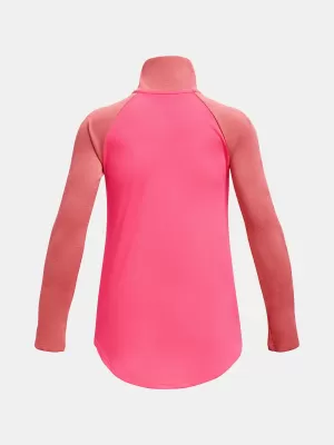 Dekliška majica s kratkimi rokavi UNDER ARMOUR TECH GRAPHIC 1/2 ZIP 1377586-683 ROZA