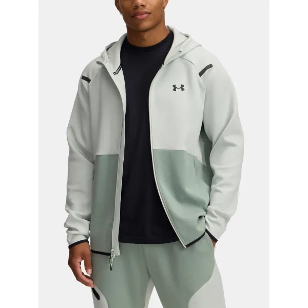  Moški pulover UNDER ARMOUR UNSTOPPABLE FLC FZ HD EU 1389352-377 ZELENA 