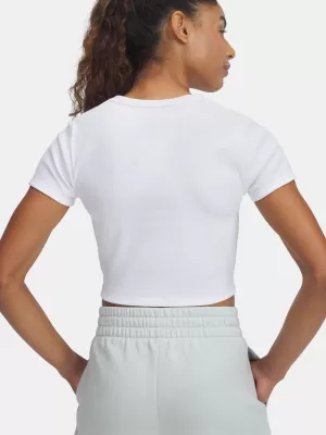 Ženska majica s kratkimi rokavi UNDER ARMOUR RIVAL RIB BABY TEE 6000264-100 BELA
