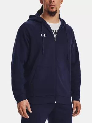 Moški pulover UNDER ARMOUR RIVAL FLEECE FZ HOODIE 1379767-410 MODRA