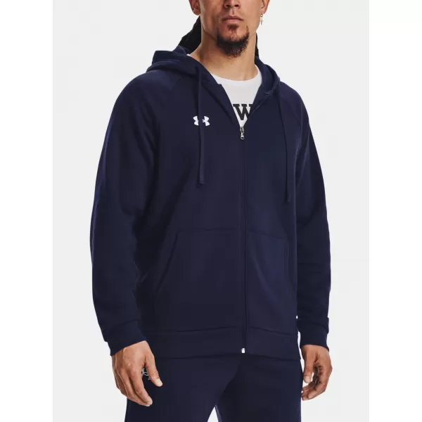  Moški pulover UNDER ARMOUR RIVAL FLEECE FZ HOODIE 1379767-410 MODRA 