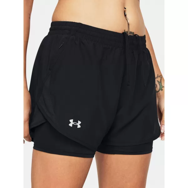  Ženske kratke hlače UNDER ARMOUR FLY BY 2-IN-1 SHORTS 1382440-001 ČRNA 