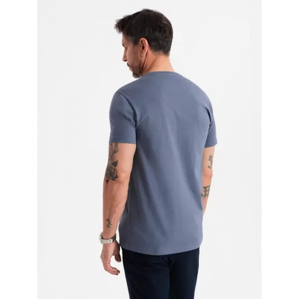  Srajca OMBRE OM-TSBS-0236 MODRI ​​DENIM 