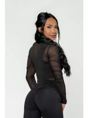 Ženski top z dolgimi rokavi INTENSE Sheer 847 Gold BLACK/GOLD Nebbia
