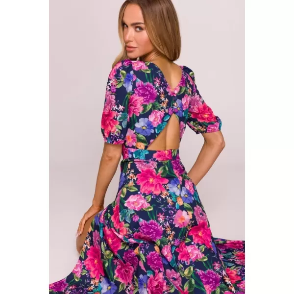  Obleka MOE M858 MODRA/ROZA 