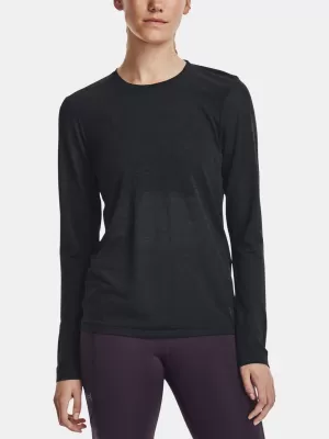 Ženska majica s kratkimi rokavi UNDER ARMOUR SEAMLESS STRIDE LS 1375699-001 ČRNA