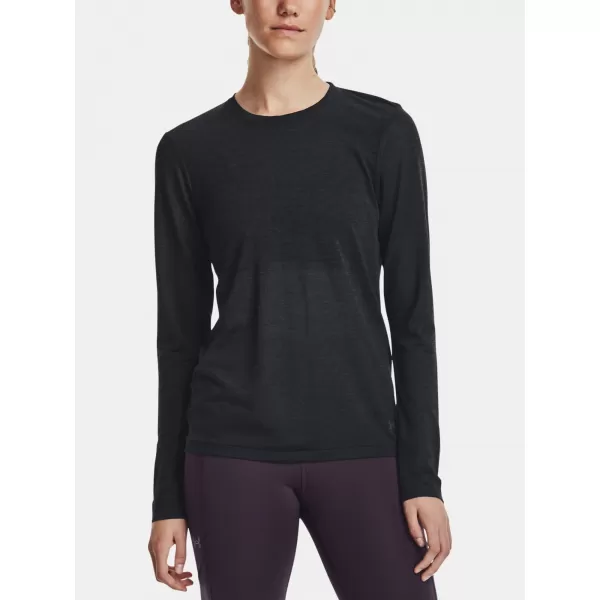  Ženska majica s kratkimi rokavi UNDER ARMOUR SEAMLESS STRIDE LS 1375699-001 ČRNA 