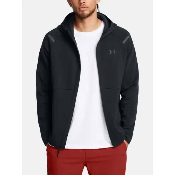  Moški pulover UNDER ARMOUR UNSTOPPABLE FLC FZ HD EU 1389352-001 ČRNA 
