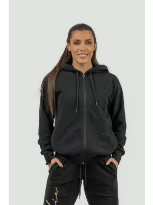 Ženski športni pulover s kapuco INTENSE Signature 845 BLACK Nebbia