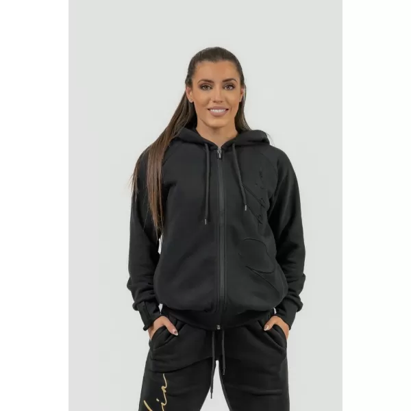  Ženski športni pulover s kapuco INTENSE Signature 845 BLACK Nebbia 