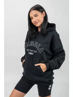 Oversize jopica s kapuco GYM RAT 256 BLACK Nebbia