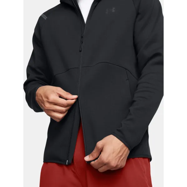  Moški pulover UNDER ARMOUR UNSTOPPABLE FLC FZ HD EU 1389352-001 ČRNA 