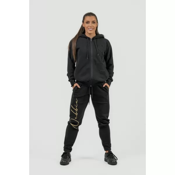  Ženski športni pulover s kapuco INTENSE Signature 845 BLACK Nebbia 