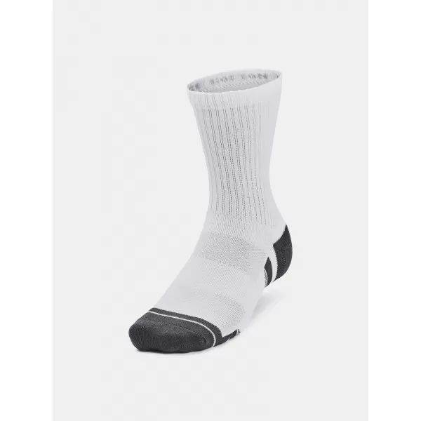 Nogavice UNDER ARMOUR PERFORMANCE COTTON 3P MID 1379530-100 BELA 
