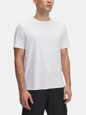 Moška majica s kratkimi rokavi UNDER ARMOUR LAUNCH ELITE SHORTSLEEVE 1389802-100 BELA