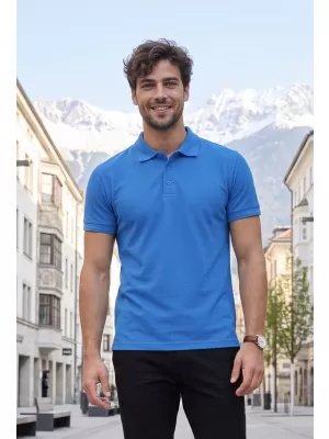 Moška majica s kratkimi rokavi z ovratnikom ALTISPORT NoPrint NP/ALM302 DIHALKA MODRA