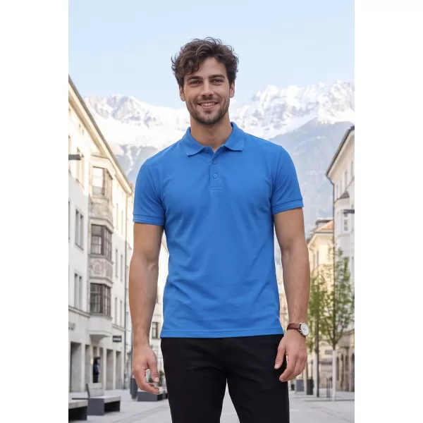  Moška majica s kratkimi rokavi z ovratnikom ALTISPORT NoPrint NP/ALM302 DIHALKA MODRA 