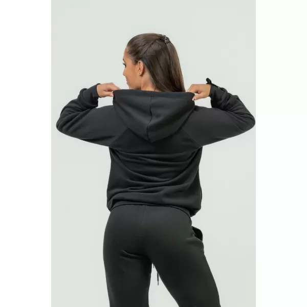  Ženski športni pulover s kapuco INTENSE Signature 845 BLACK Nebbia 